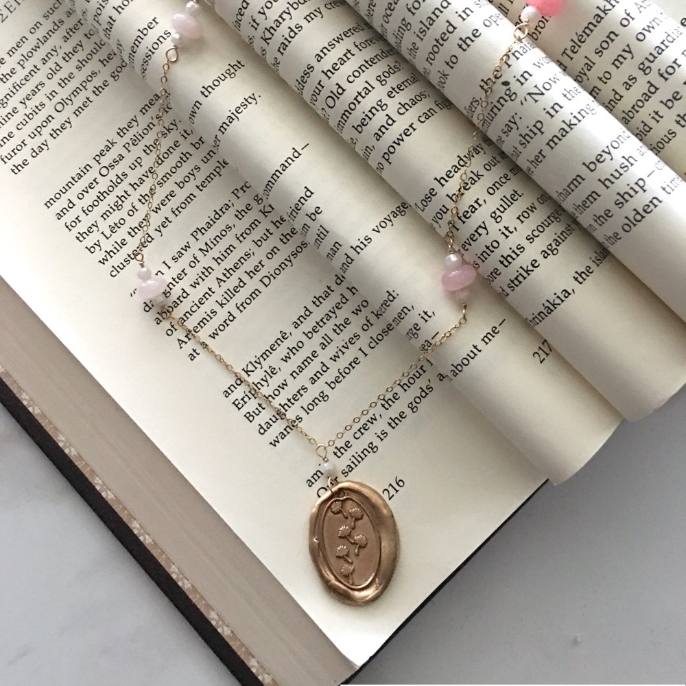 Dandelion necklace wish necklace. Lucky necklace. Gorgeous morganite necklace